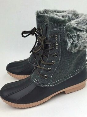 REPORT Ursela Faux Fur Trimmed Duck Boot Faux Fur Trimmed Duck Boots US 7